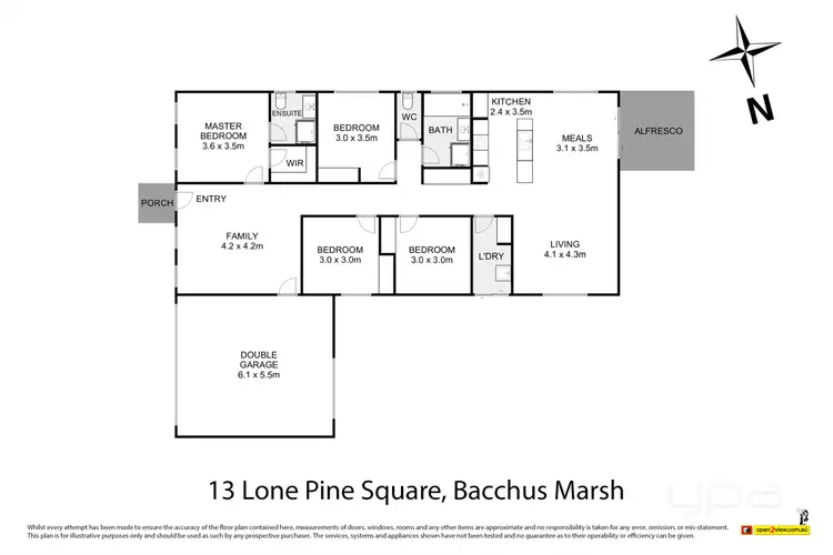Floorplan of Homely house listing, 13 Lone Pine Square, Bacchus Marsh VIC 3340