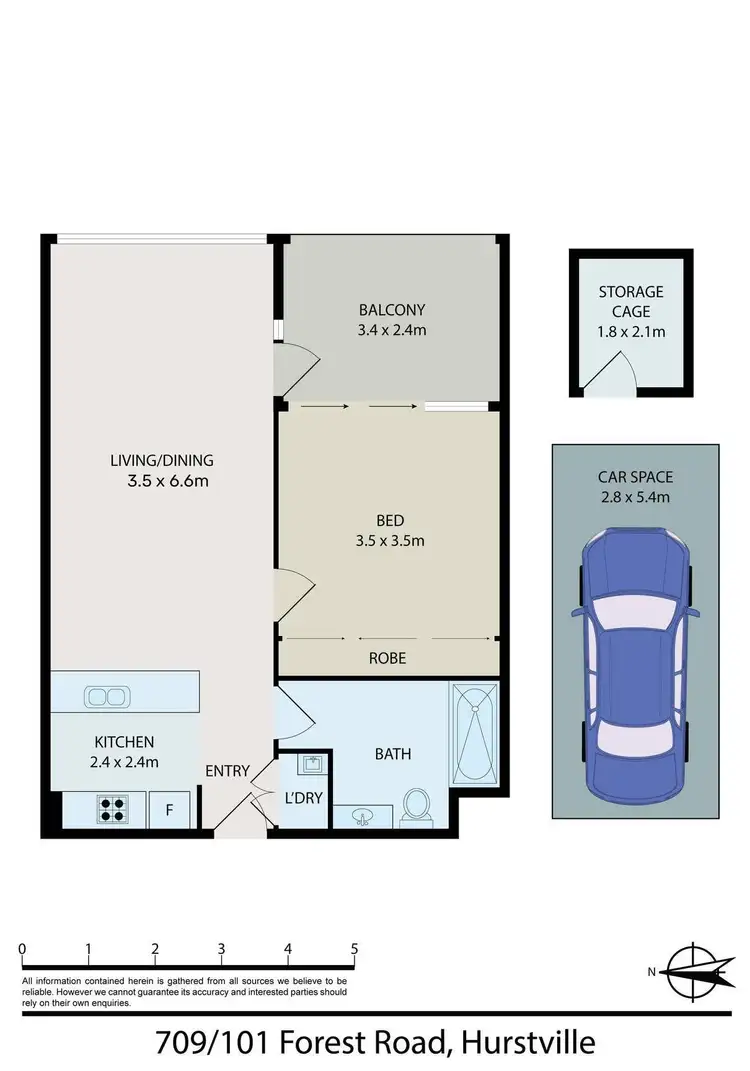 Floorplan of Homely apartment listing, 709/101 Forest Road, Hurstville NSW 2220