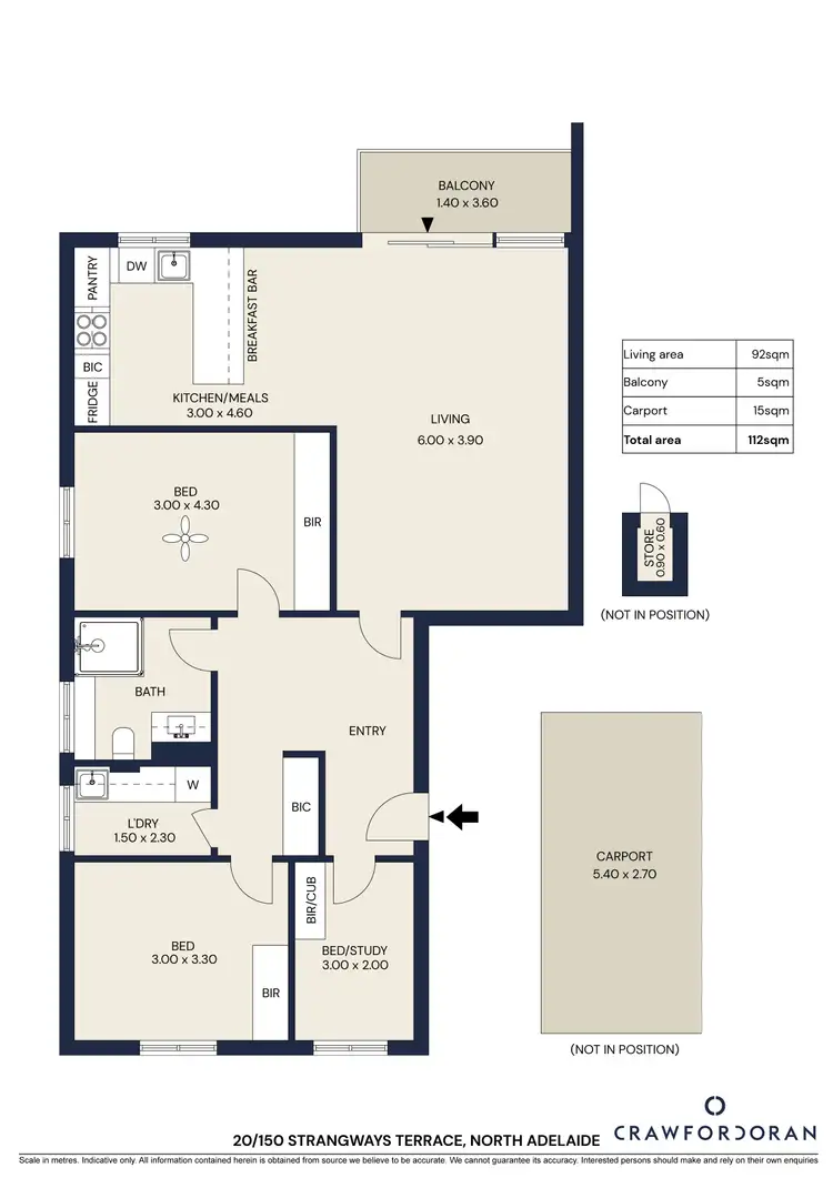 Floorplan of Homely apartment listing, 20/150 Strangways Terrace, North Adelaide SA 5006