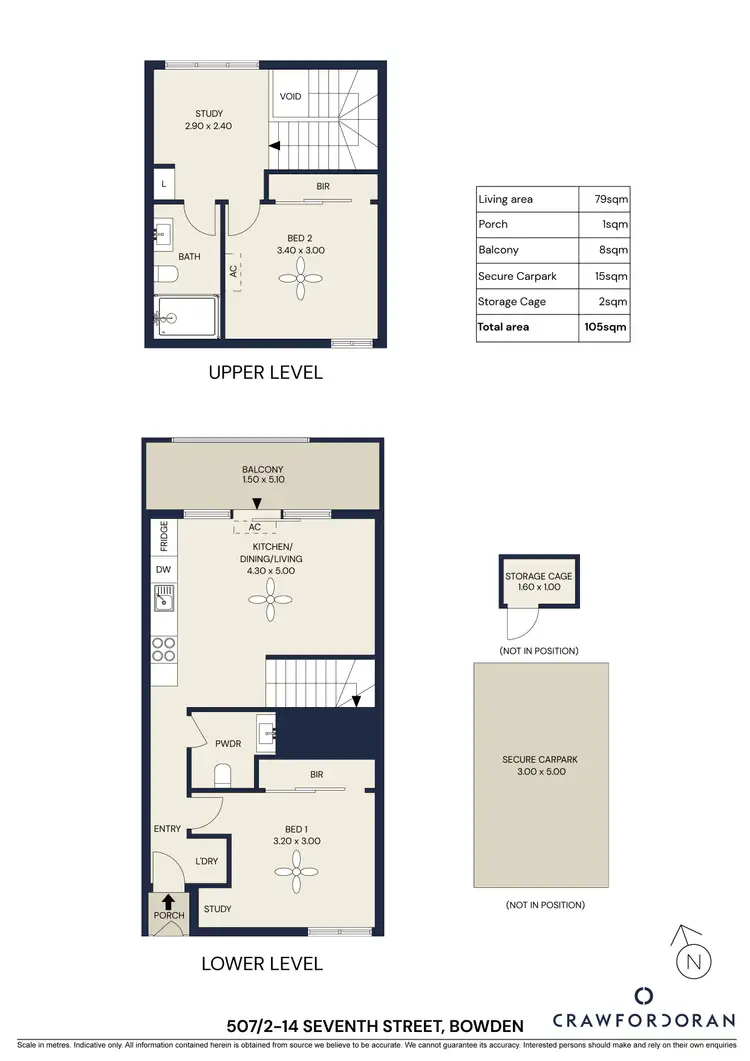 Floorplan of Homely apartment listing, 507/2-14 Seventh Street, Bowden SA 5007