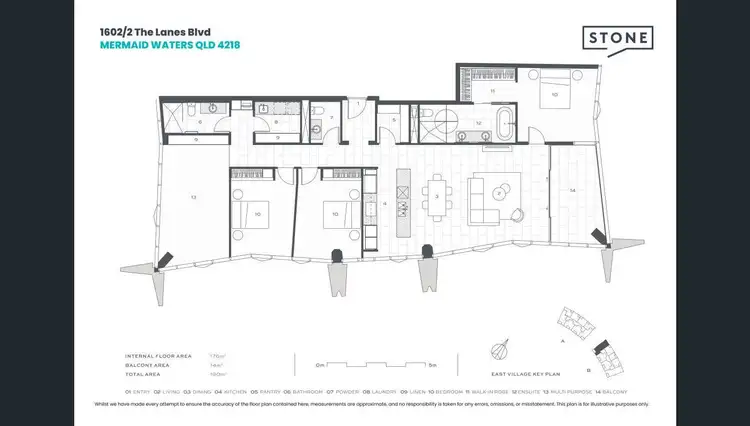 Floorplan of Homely apartment listing, 1602/2 The Lanes Boulevard, Mermaid Waters QLD 4218