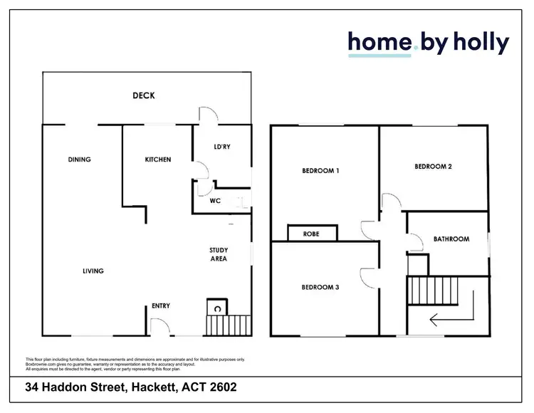 Floorplan of Homely semi-detached listing, 34 Haddon Street, Hackett ACT 2602