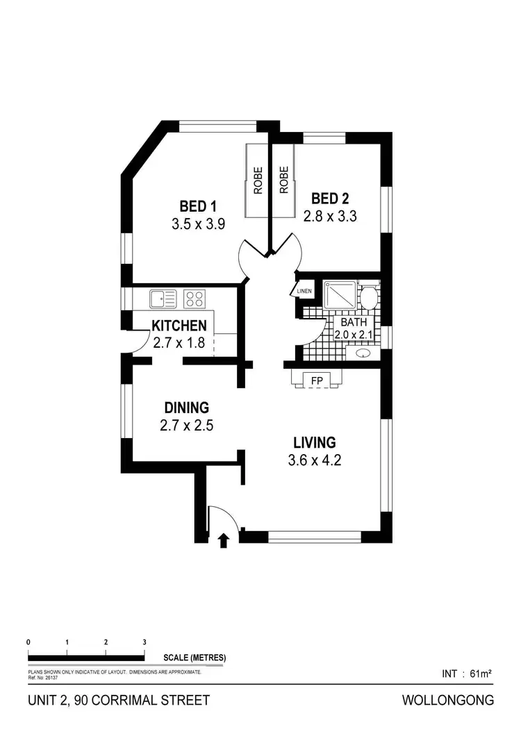 Floorplan of Homely unit listing, 2/90 Corrimal Street, Wollongong NSW 2500