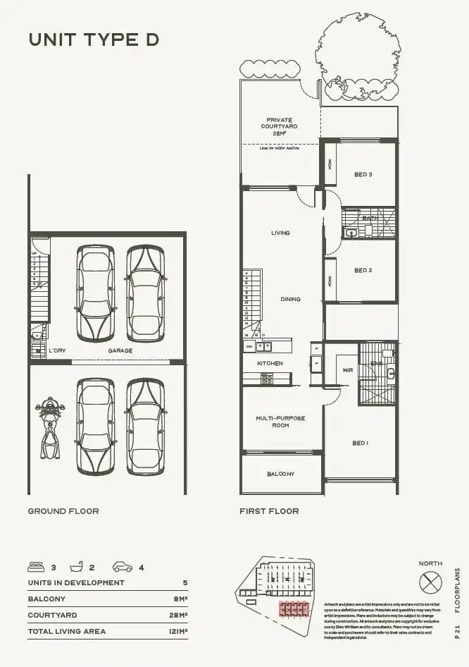 Floorplan of Homely townhouse listing, 2/6 Inge King Crescent, Whitlam ACT 2611