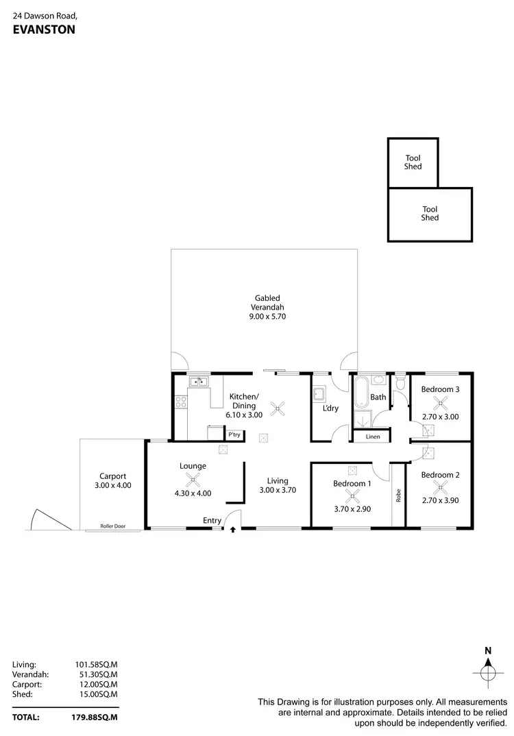 Floorplan of Homely house listing, 24 Dawson Road, Evanston SA 5116