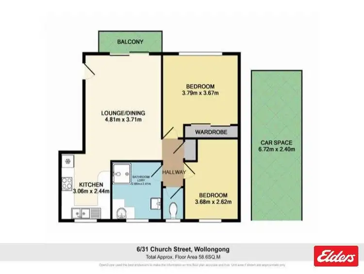 Floorplan of Homely apartment listing, 6/31 Church Street, Wollongong NSW 2500