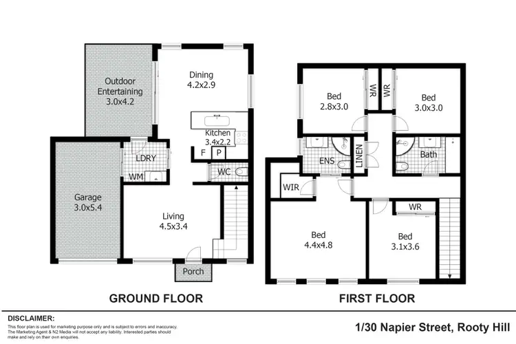 Floorplan of Homely townhouse listing, 1/30 Napier Street, Rooty Hill NSW 2766