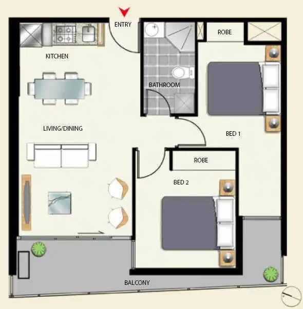 Floorplan of Homely apartment listing, 2807/380 Little Lonsdale Street, Melbourne VIC 3000