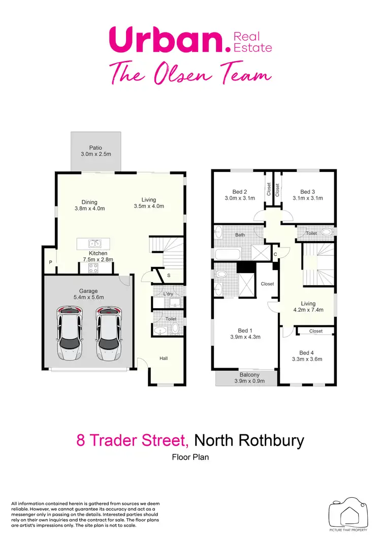 Floorplan of Homely townhouse listing, 8 Trader Street, North Rothbury NSW 2335