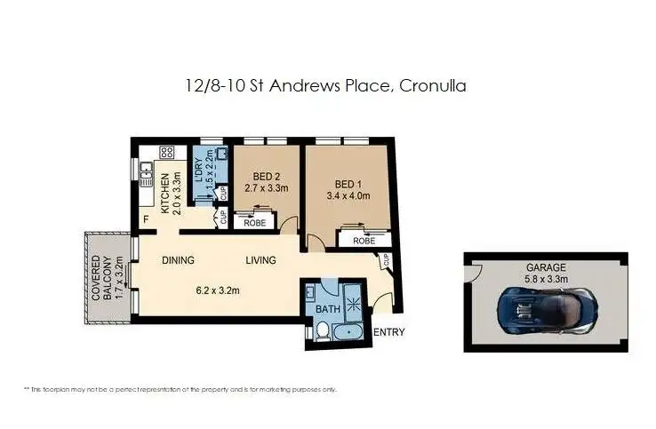 Floorplan of Homely apartment listing, 12/8-10 St Andrews Place, Cronulla NSW 2230