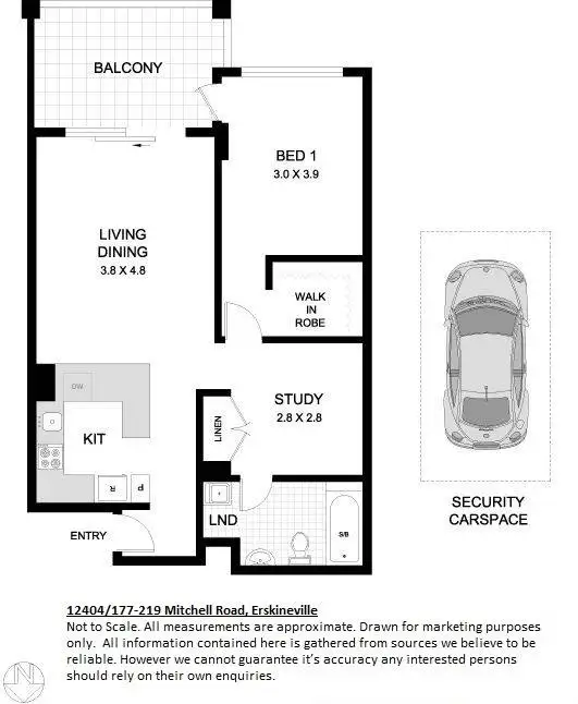 Floorplan of Homely apartment listing, 12404/177-219 Mitchell Road, Erskineville NSW 2043