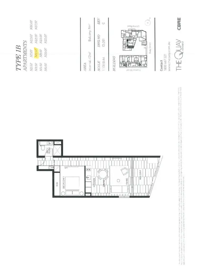 Floorplan of Homely apartment listing, N807/33 Ultimo Road, Haymarket NSW 2000