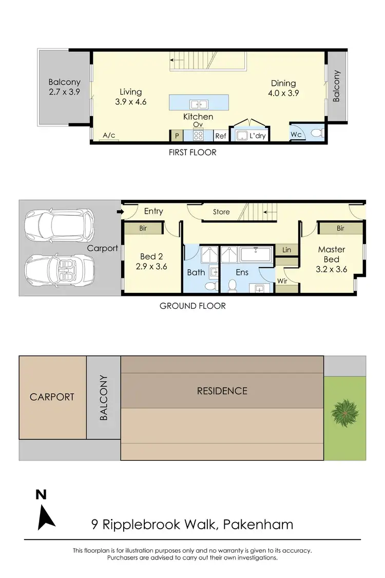 Floorplan of Homely townhouse listing, 9 Ripplebrook Walk, Pakenham VIC 3810