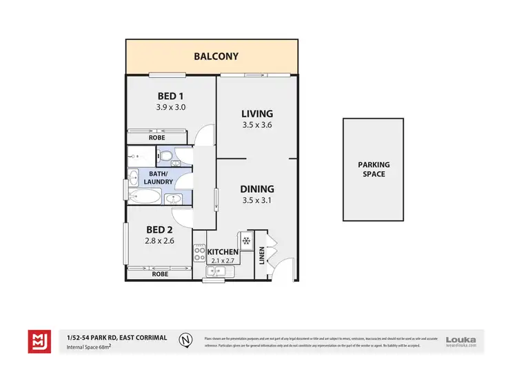 Floorplan of Homely unit listing, 1/52-54 Park Road, East Corrimal NSW 2518