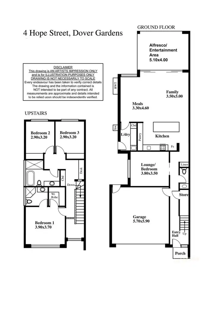 Floorplan of Homely townhouse listing, 4 Hope Street, Dover Gardens SA 5048
