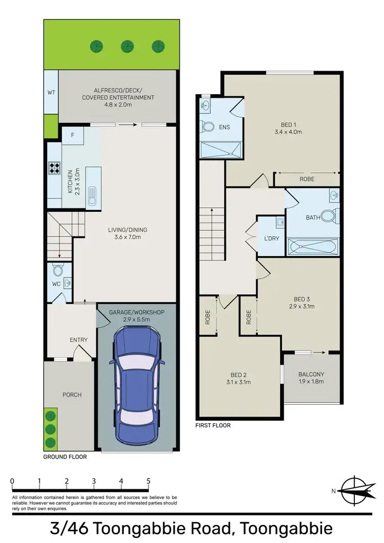 Floorplan of Homely townhouse listing, 3/46 Toongabbie Road, Toongabbie NSW 2146
