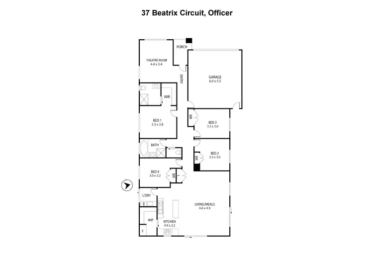 Floorplan of Homely house listing, 37 Beatrix Circuit, Officer VIC 3809