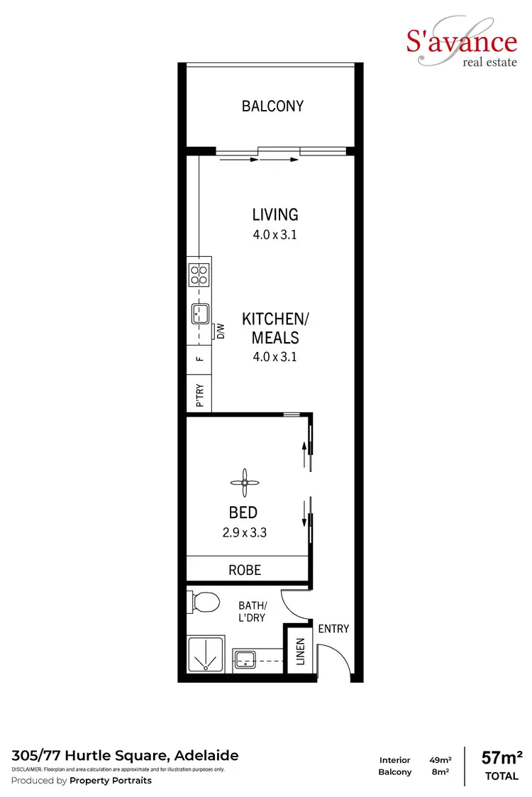Floorplan of Homely apartment listing, 205/77 Hurtle Square, Adelaide SA 5000