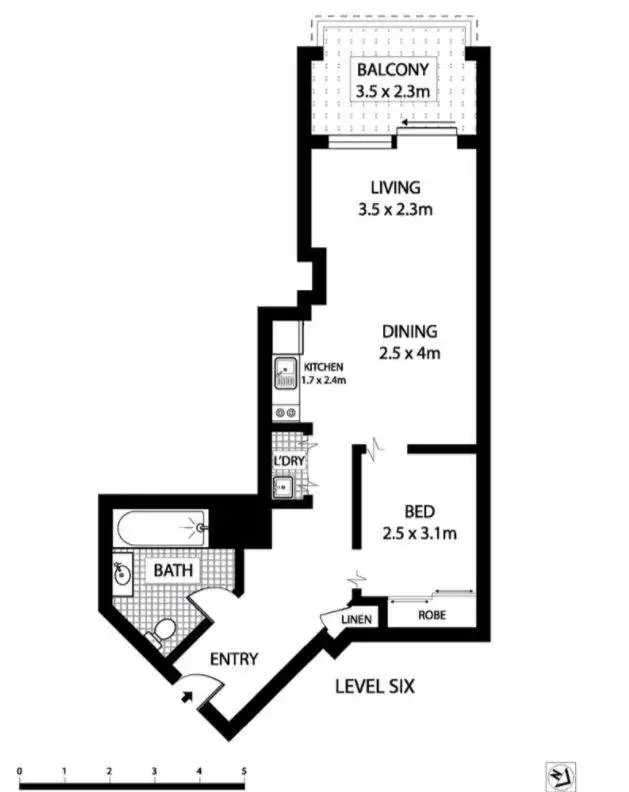 Floorplan of Homely unit listing, 187/298-304 Sussex Street, Sydney NSW 2000