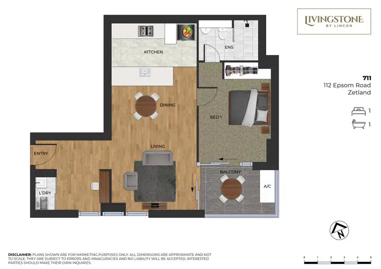 Floorplan of Homely apartment listing, 711/112 Epsom Road, Zetland NSW 2017
