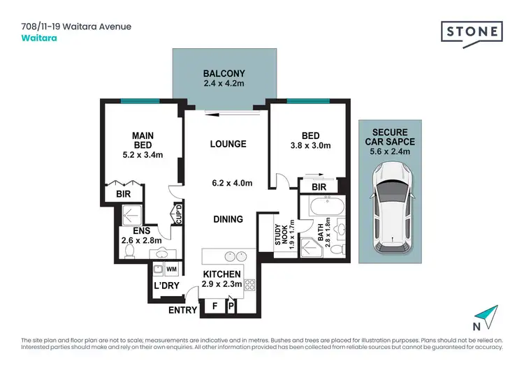 Floorplan of Homely apartment listing, 708/11-19 Waitara Avenue, Waitara NSW 2077