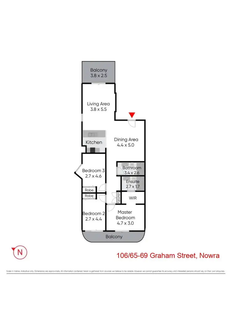 Floorplan of Homely unit listing, 106/65-69 Graham Street, Nowra NSW 2541