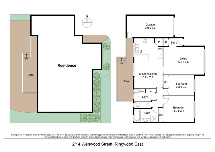 Floorplan of Homely unit listing, 2/14 Wenwood Street, Ringwood East VIC 3135