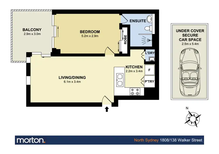 Floorplan of Homely apartment listing, 1808/138 Walker Street, North Sydney NSW 2060