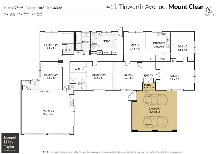 Floorplan of Homely house listing, 411 Tinworth Avenue, Mount Clear VIC 3350