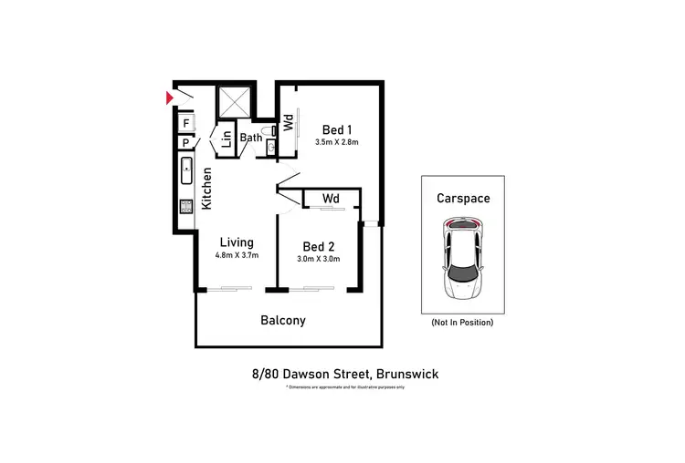 Floorplan of Homely retirement listing, 8/80 Dawson Street, Brunswick VIC 3056