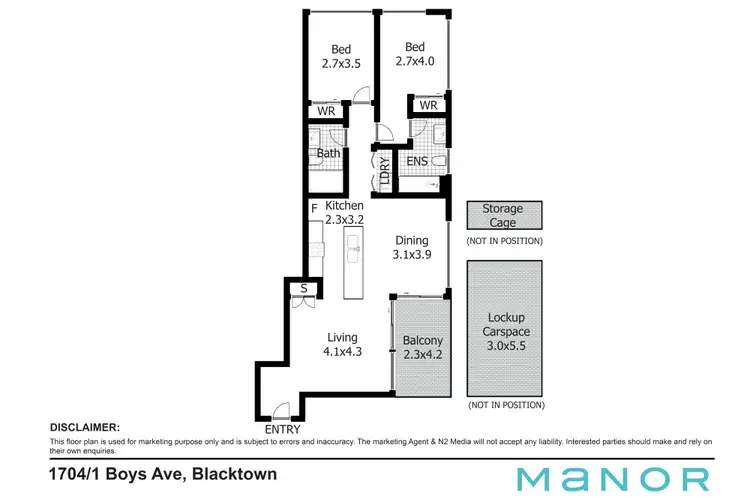 Floorplan of Homely apartment listing, 1704/1 Boys Avenue, Blacktown NSW 2148
