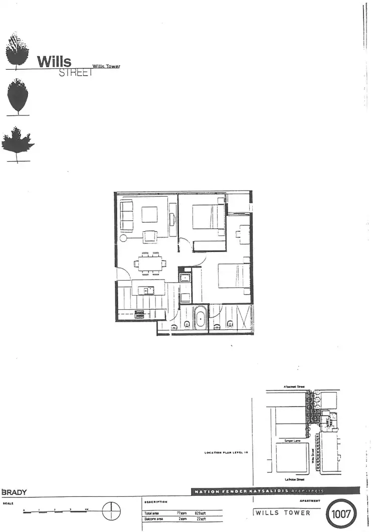 Floorplan of Homely apartment listing, 1007/22-40 Wills Street, Melbourne VIC 3000