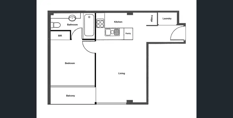 Floorplan of Homely apartment listing, 204/406 La Trobe Street, Melbourne VIC 3000