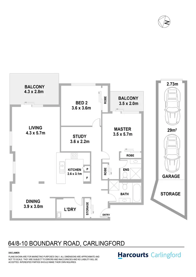 Floorplan of Homely unit listing, 64/8-10 Boundary Road, Carlingford NSW 2118