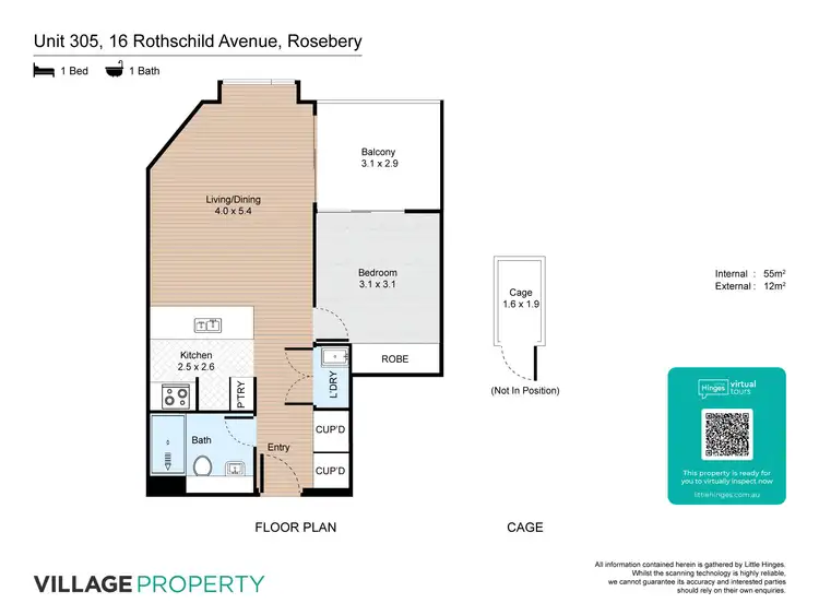 Floorplan of Homely apartment listing, 305/16 Rothschild Avenue, Rosebery NSW 2018