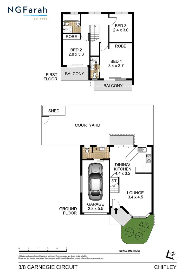 Floorplan of Homely townhouse listing, 3/8 Carnegie Circuit, Chifley NSW 2036