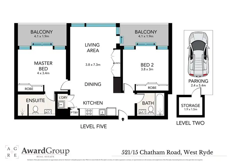 Floorplan of Homely unit listing, 521/15 Chatham Road, West Ryde NSW 2114
