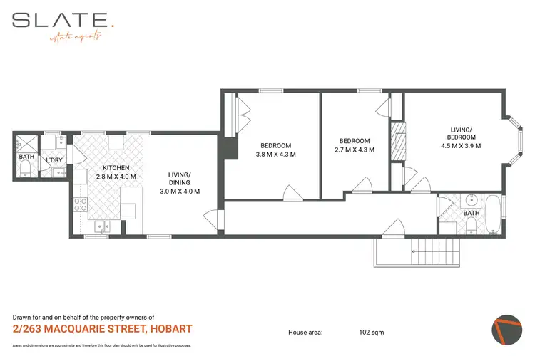 Floorplan of Homely unit listing, 2/263 Macquarie Street, Hobart TAS 7000