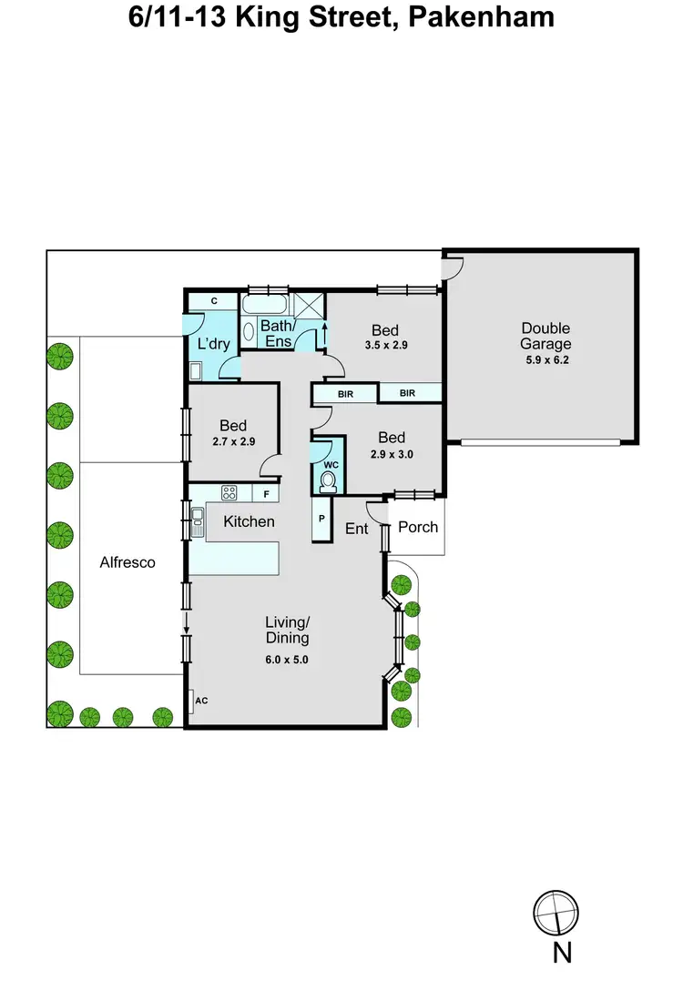 Floorplan of Homely unit listing, 6/11-13 King Street, Pakenham VIC 3810