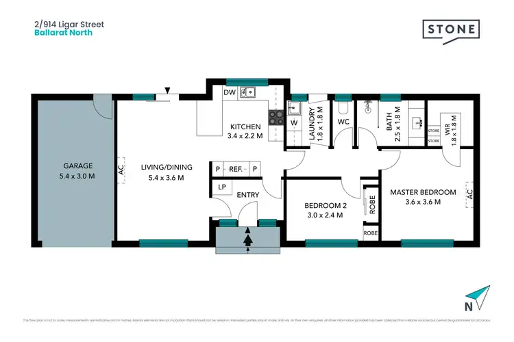 Floorplan of Homely townhouse listing, 2/914 Ligar Street, Ballarat North VIC 3350
