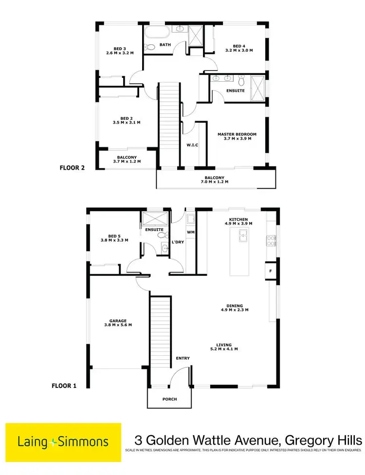 Floorplan of Homely house listing, 3 Golden Wattle Avenue, Gregory Hills NSW 2557