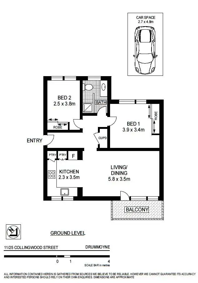 Floorplan of Homely apartment listing, 11/25 Collingwood Street, Drummoyne NSW 2047