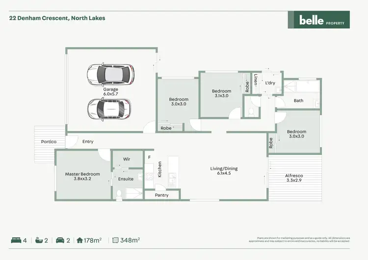 Floorplan of Homely house listing, 22 Denham Crescent, North Lakes QLD 4509