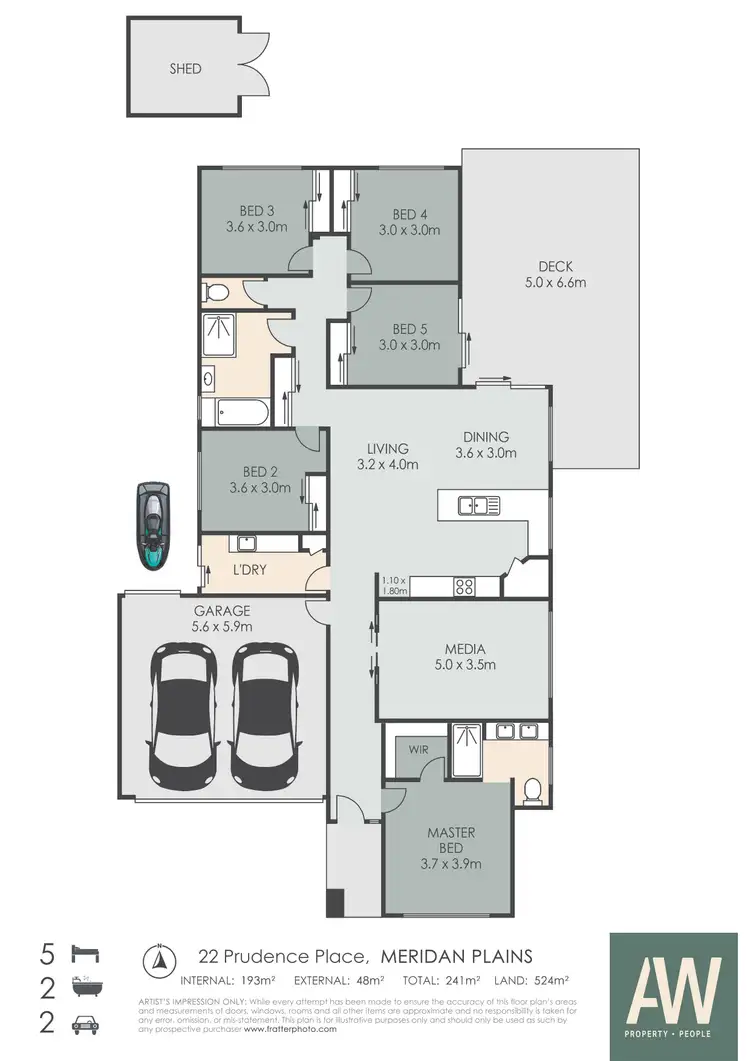 Floorplan of Homely house listing, 22 Prudence Place, Meridan Plains QLD 4551