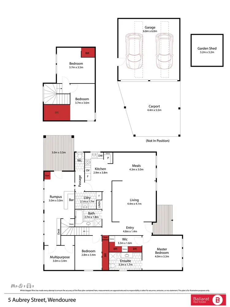 Floorplan of Homely house listing, 5 Aubrey Street, Wendouree VIC 3355