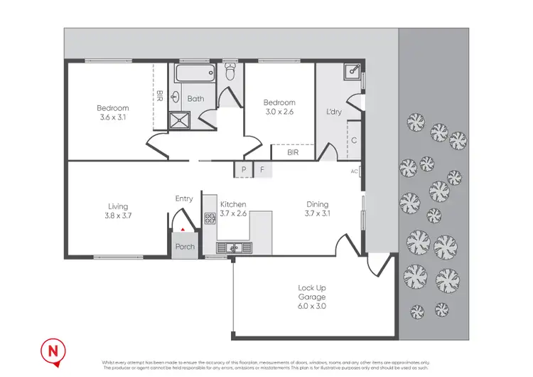 Floorplan of Homely unit listing, 2/6 Huggins Court, Altona Meadows VIC 3028