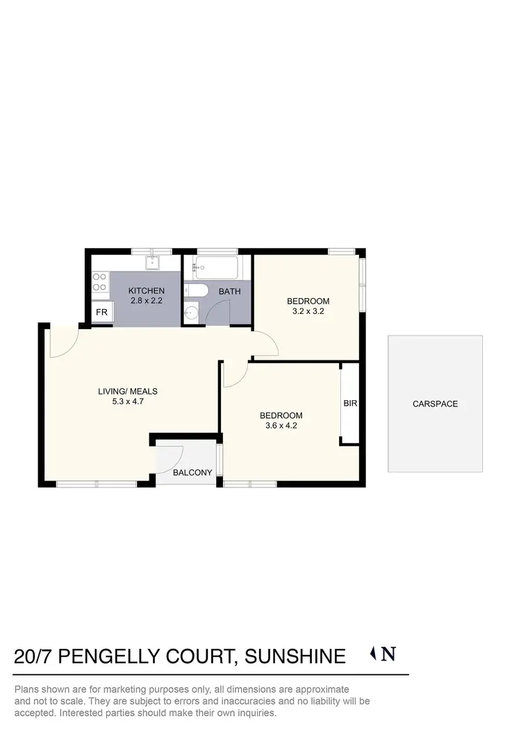 Floorplan of Homely unit listing, 20/7 Pengelly Court, Sunshine VIC 3020