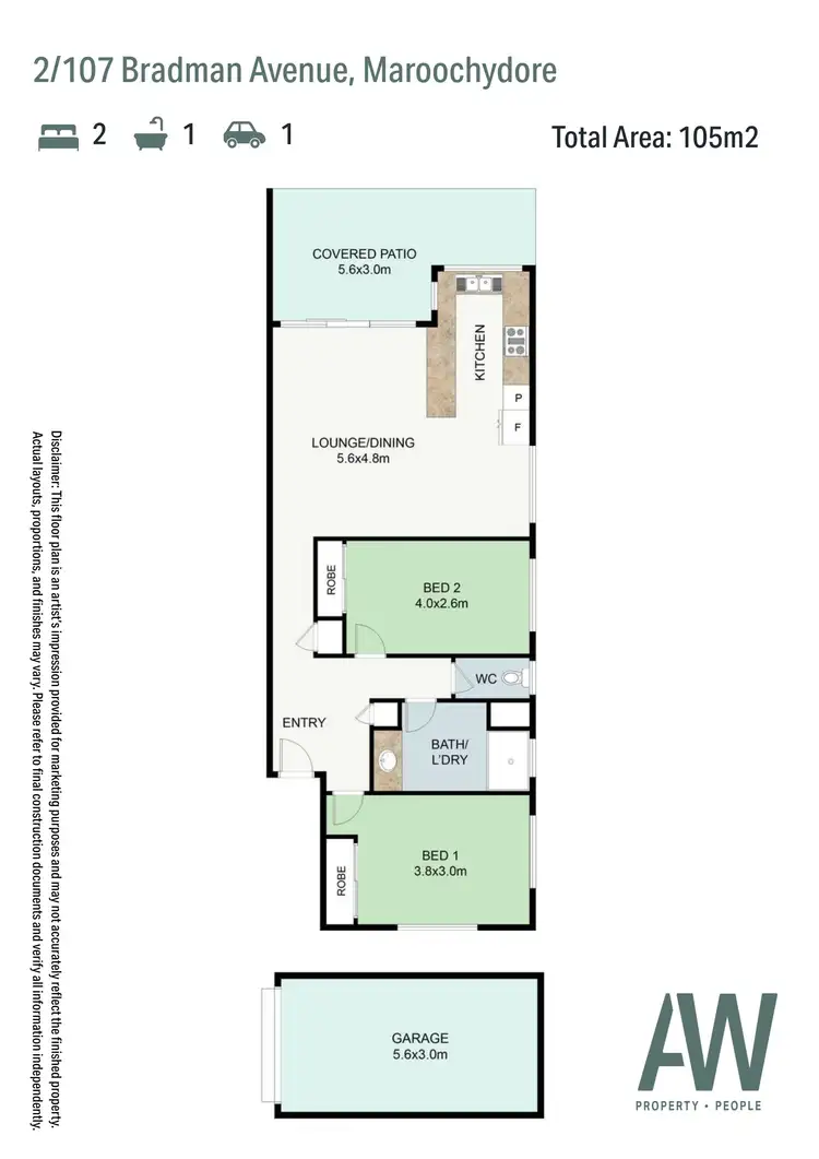 Floorplan of Homely apartment listing, 2/107 Bradman Avenue, Maroochydore QLD 4558
