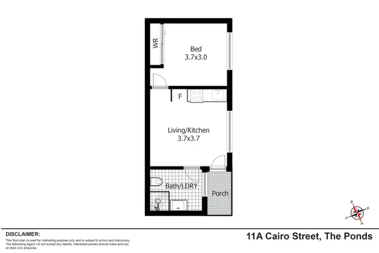 Floorplan of Homely studio listing, 11A Cairo Street, The Ponds NSW 2769