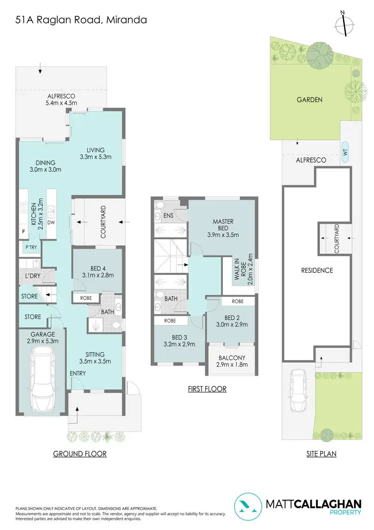 Floorplan of Homely semi-detached listing, 51a Raglan Road, Miranda NSW 2228